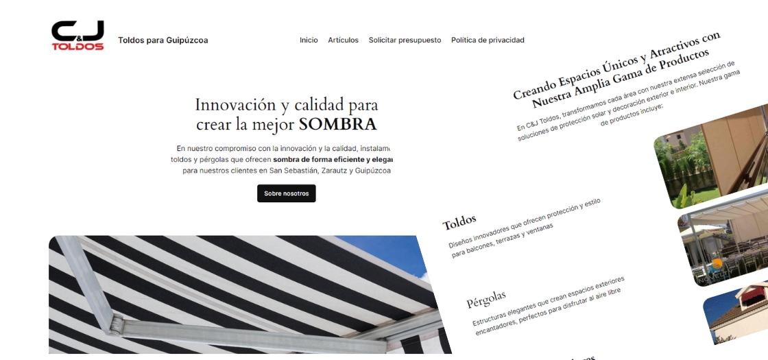 Nueva web 2023 de C&J Toldos