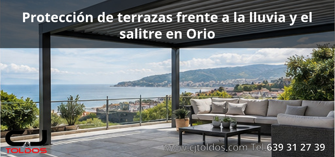 Protección de terrazas frente a la lluvia y el salitre en Orio